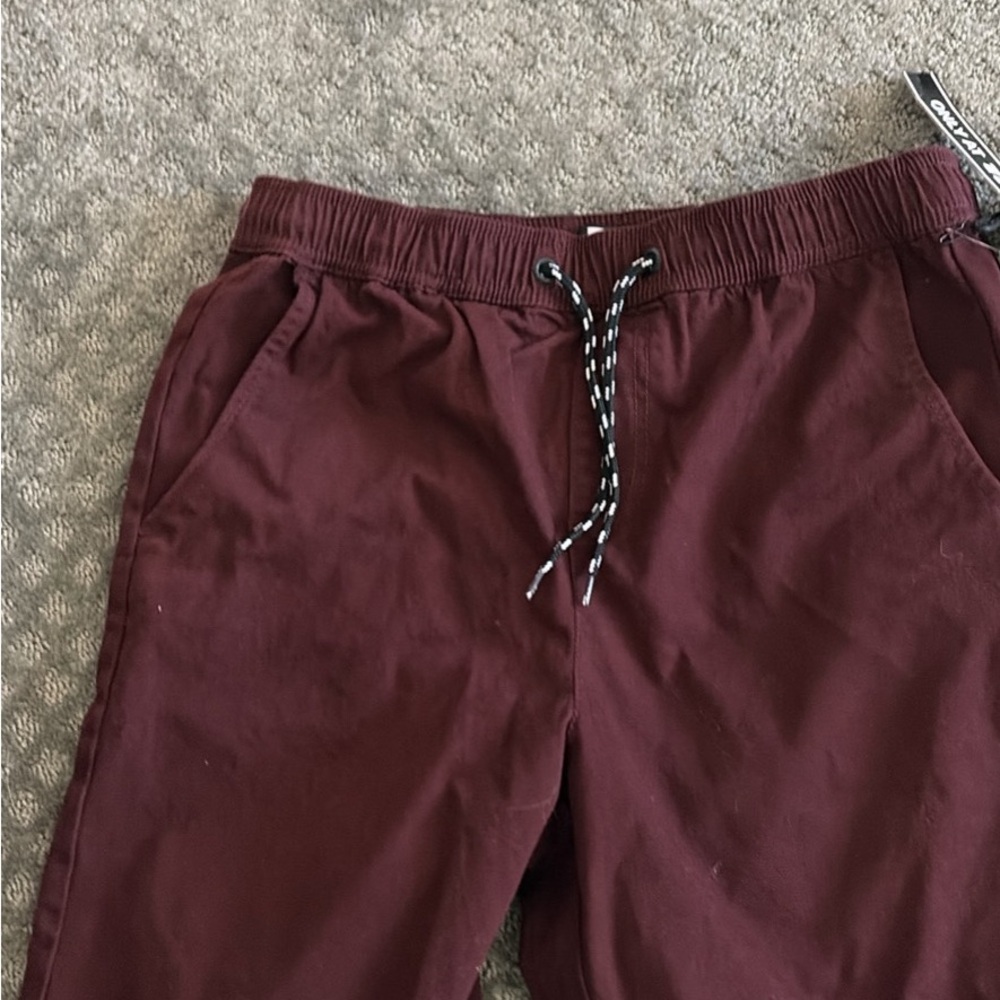 Men's Burgundy Drawstring Pants